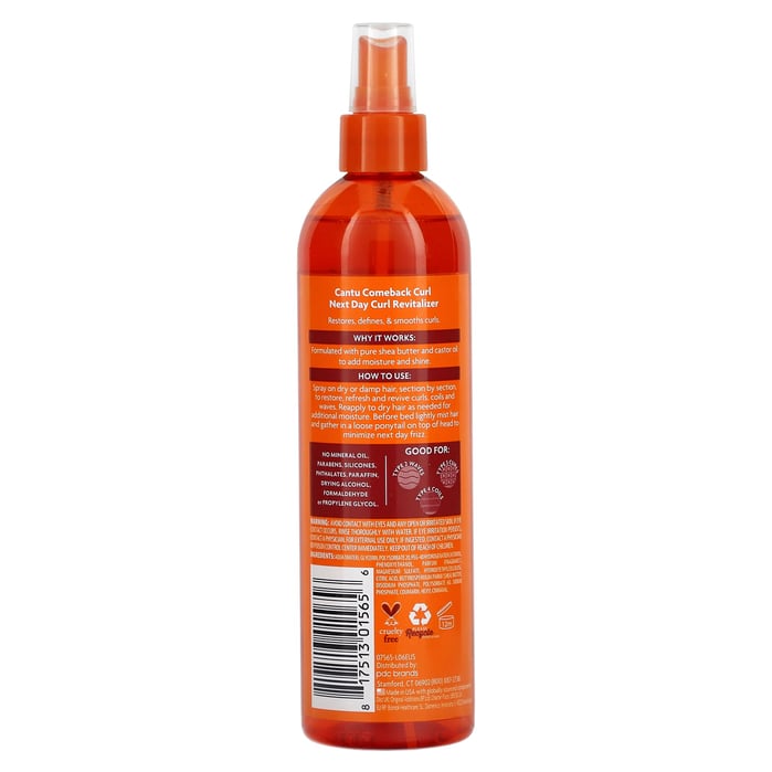 انتو بخاخ منعش للحفاظ على تجعيد الشعر لليوم التالي بزبدة الشيا Cantu Shea Butter Comeback Curl Next Day Curl Revitalizer