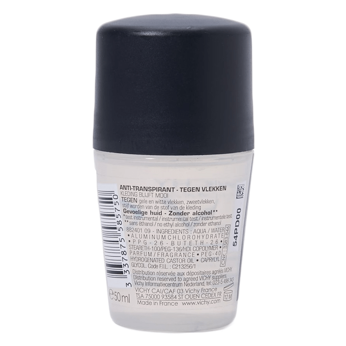 فيشي مزيل عرق مضاد للبقع 48 ساعة 50مل Vichy Homme Deodorant Anti-Perspirant Anti-Transpirant Anti-Stains 48H