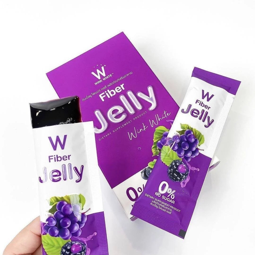 وينك وايت فايبر جيلي بالتوت والعنب للتخسيس وتنظيف الامعاء 0% سكر Wink White Fiber Jelly With Grape & Berry Dietary