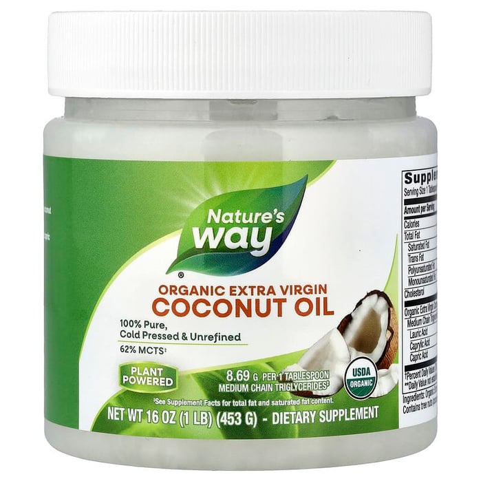 ناتشرز واي‏ زيت جوز الهند البكر الممتاز العضوي 453جم Nature's Way, Organic Extra Virgin Coconut Oil