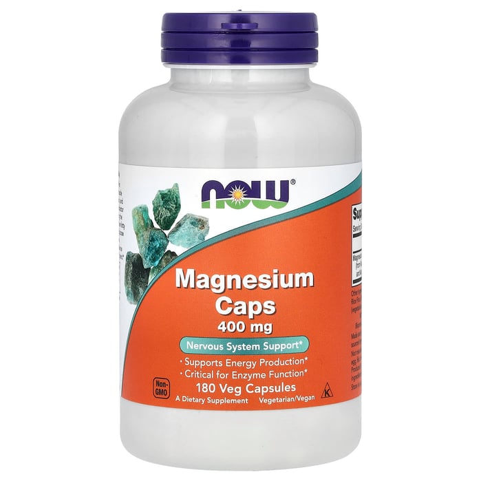 ناو فودز مغنيسيوم Now Magnesium تركيز 400 مجم 180 كبسولة