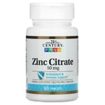21 سينتري‏ سترات الزنك 50 ملجم 60 قرص 21st Century Zinc 50 mg (Citrate)