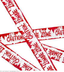 Advarselsbånd - CAUTION: ZOMBIE ZONE - 7,2 m