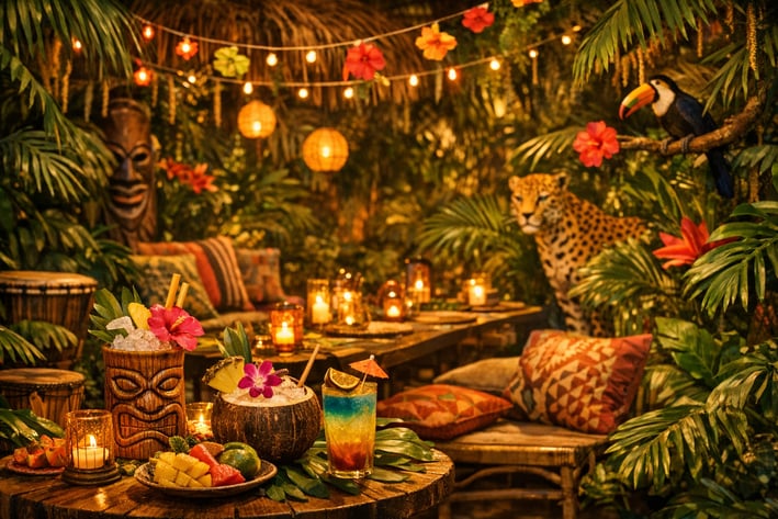 Tropisk jungle temafest