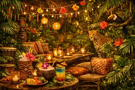 Tropisk jungle temafest