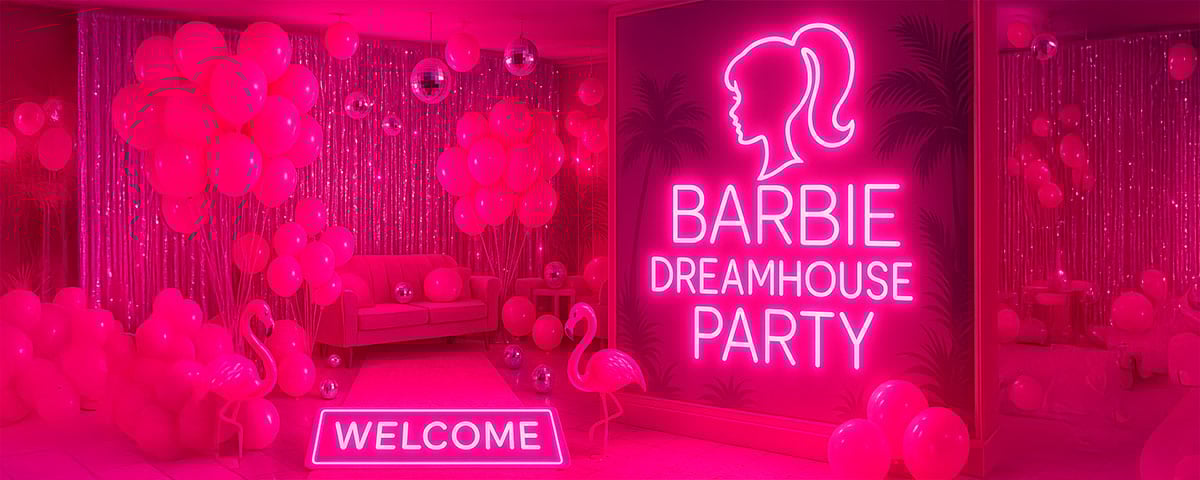 Hold en Barbie fest - Fyldt med pink neon og retro glamour