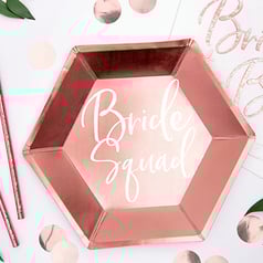 Bride Squad Paptallerkener Rosaguld