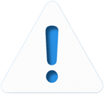 Warning triangle icon indicating mild side effects after dental surgery