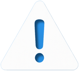 Warning triangle icon indicating mild side effects after dental surgery