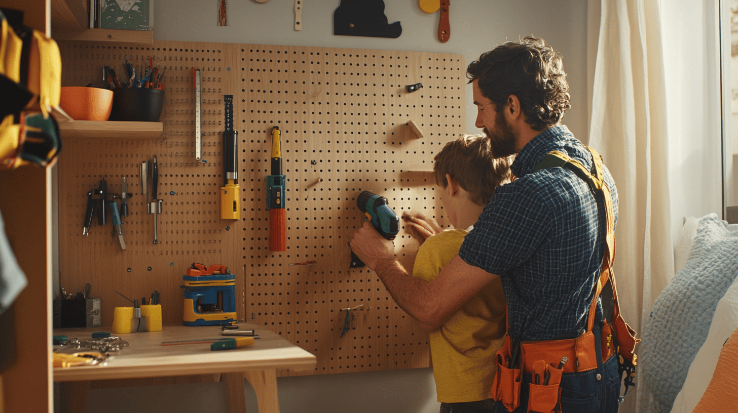 Mounting the pegboard securely to the wall