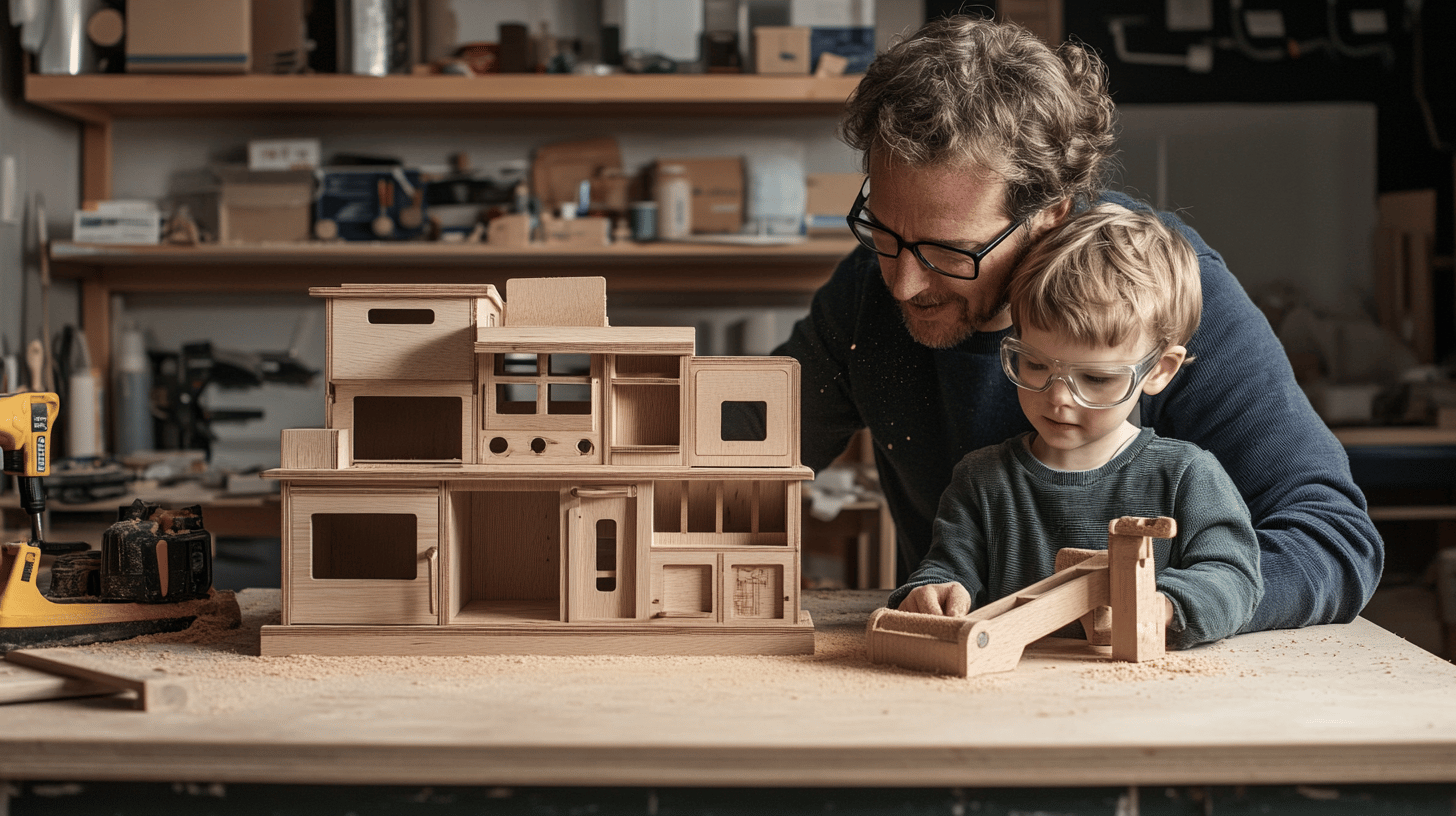 Sanding the DUKTIG play kitchen parts to prepare for painting