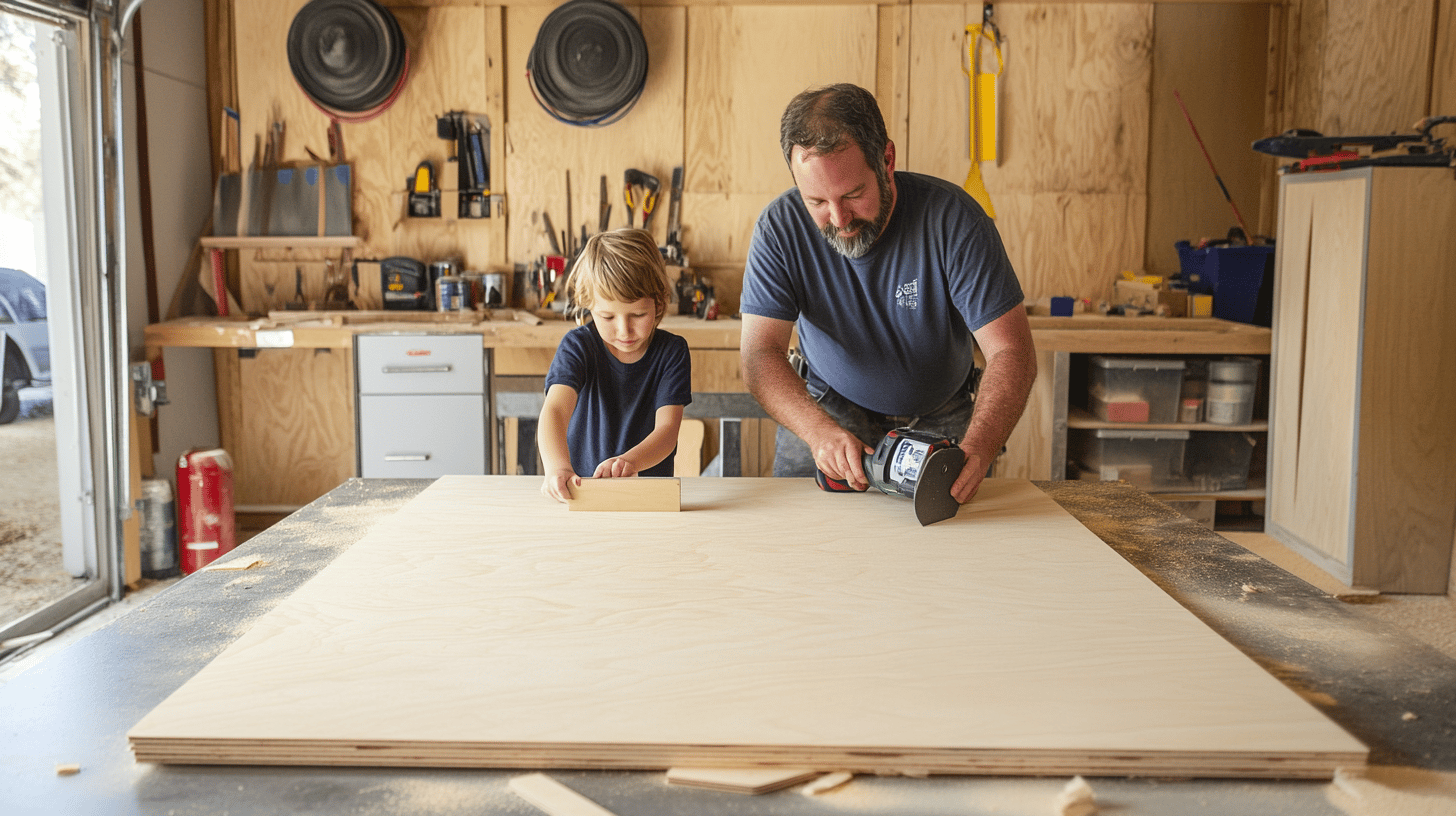 Measuring and cutting plywood for a climbing wall