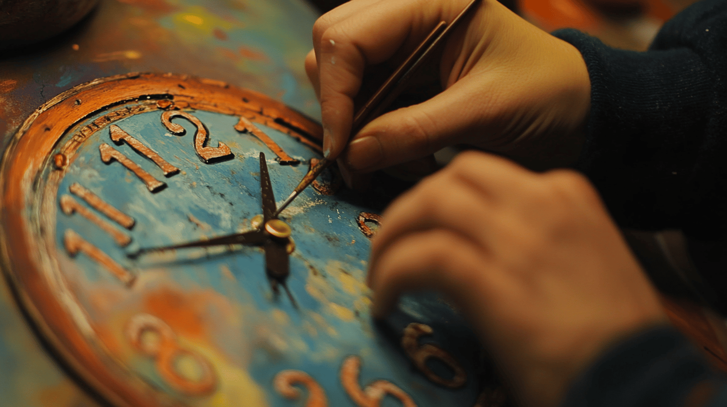 Attaching hands to the clock face