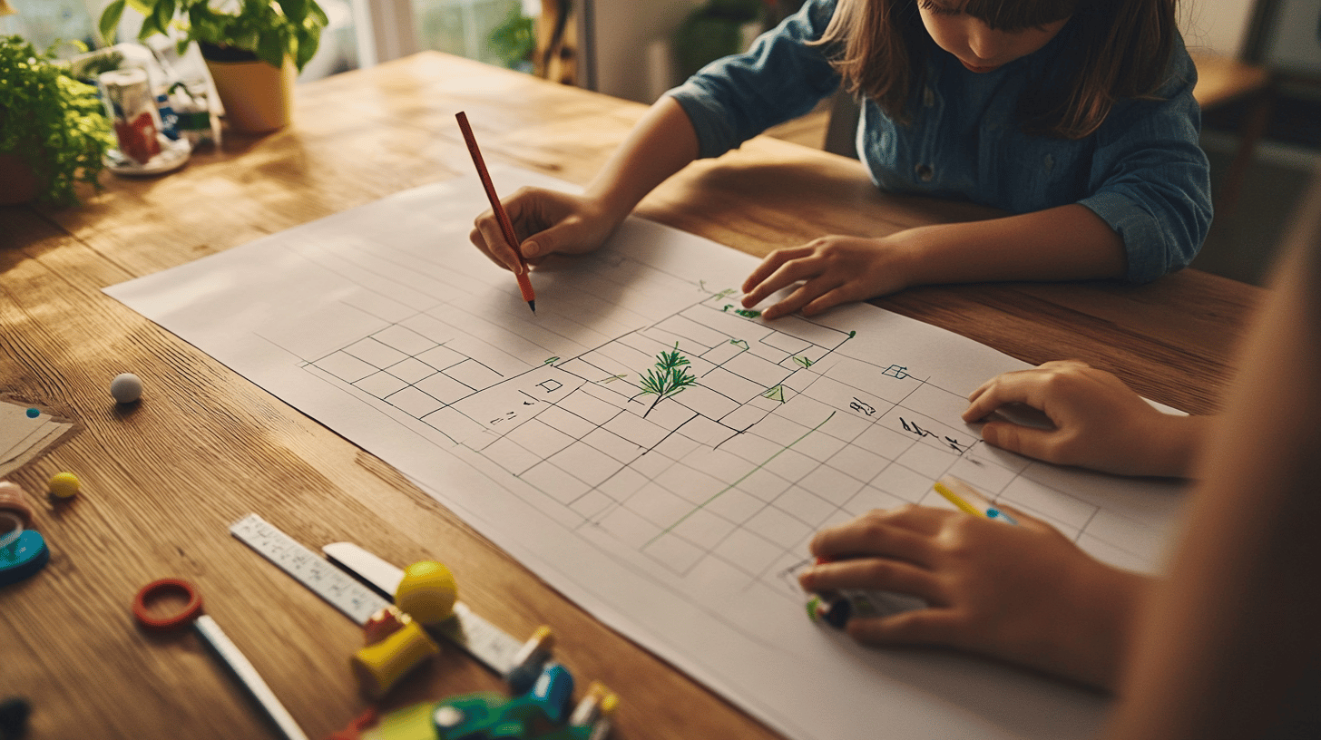 Parent and child sketching chore chart design ideas