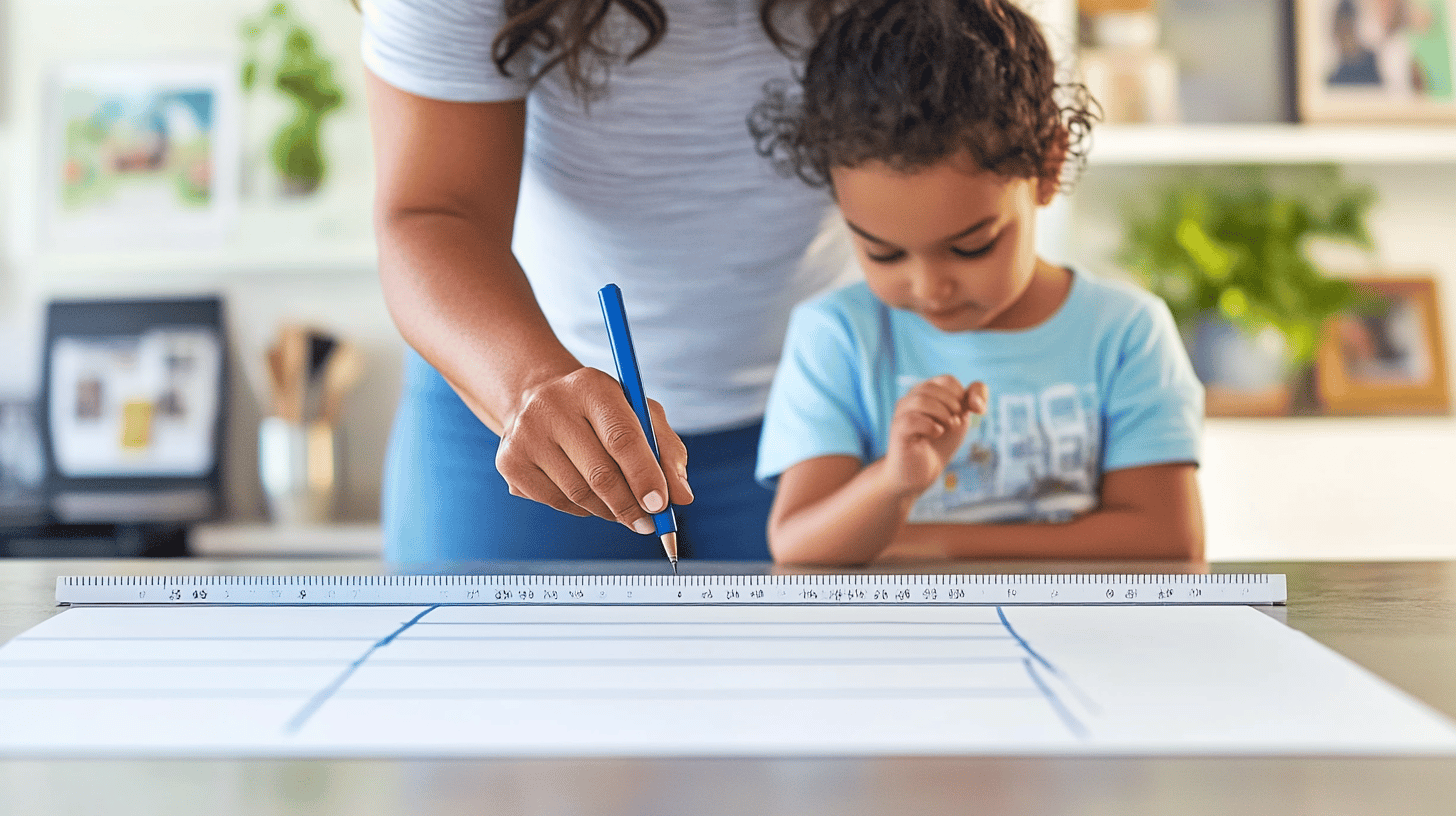 Creating sections on a chore chart with a ruler