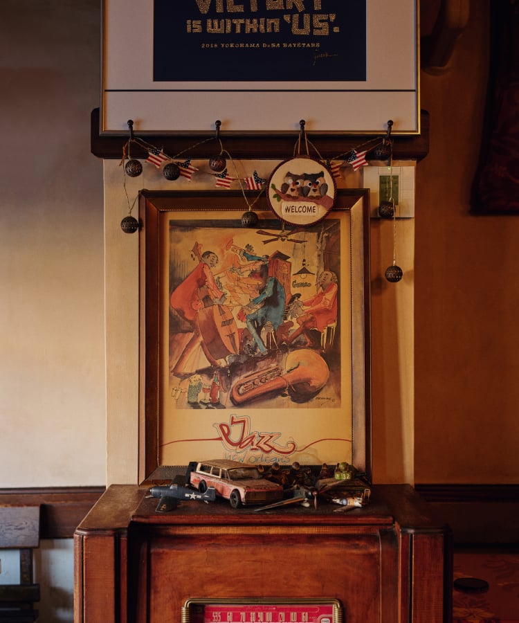 店内のヴィンテージインテリア