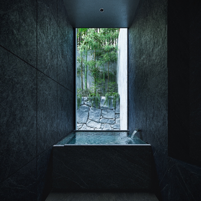 窓から四季の変化を切り取る、4つのプライベートバスルーム