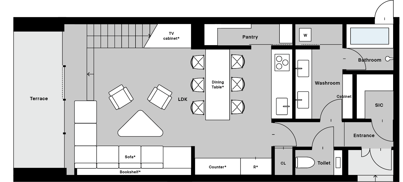 1F floor plan