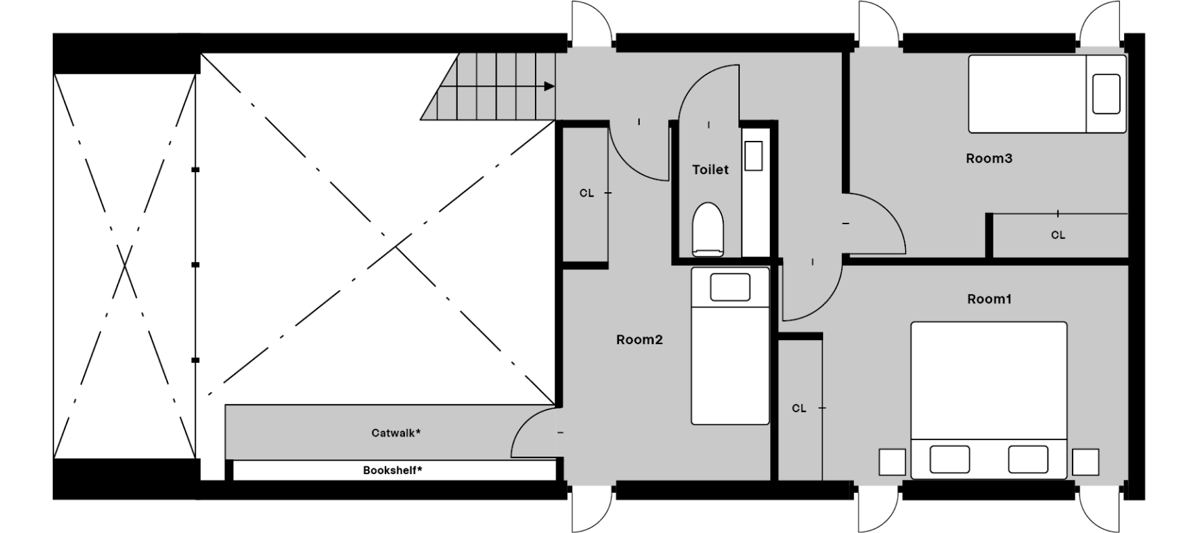 2F 3Bedrooms floor plan