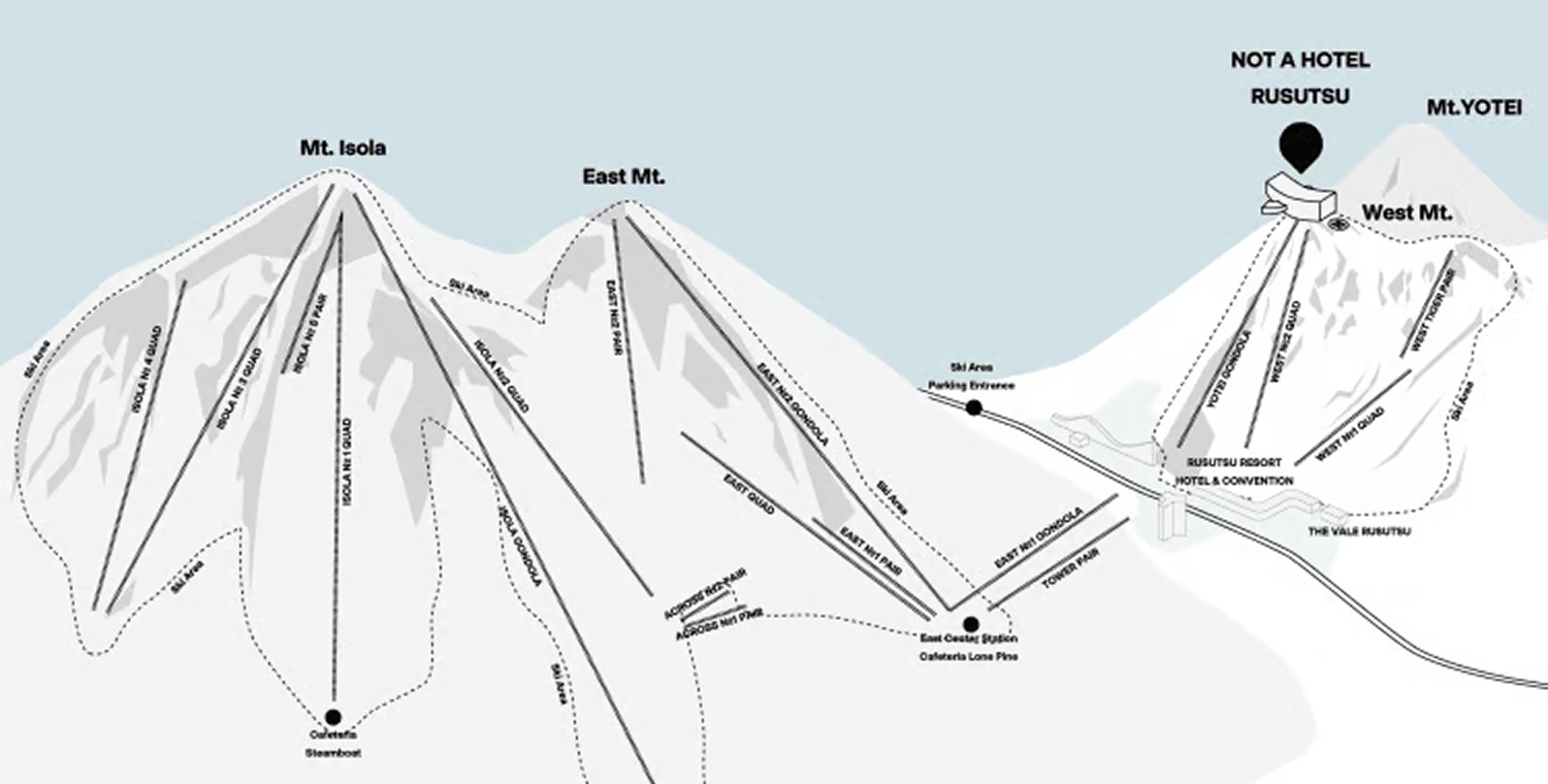 NOT A HOTEL RUSUTSU エリアマップ