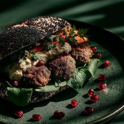 Burger vegetale al sesamo nero