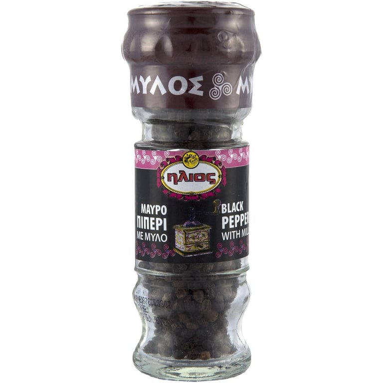 Ήλιος Coarse Black Pepper with Grinder 40g