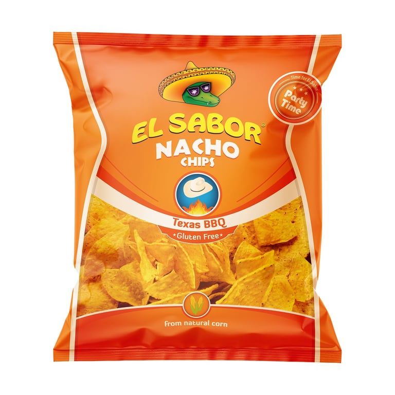 El Sabor Nacho Chips Texas BBQ 225g