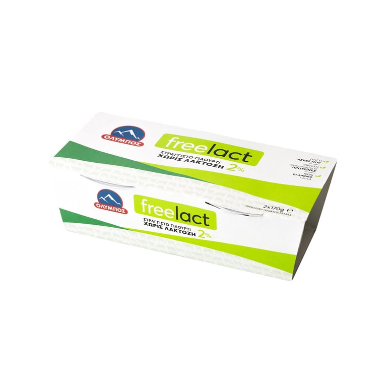 Όλυμπος Olympos Strained Yogurt Freelac 2% Fat 170g x2