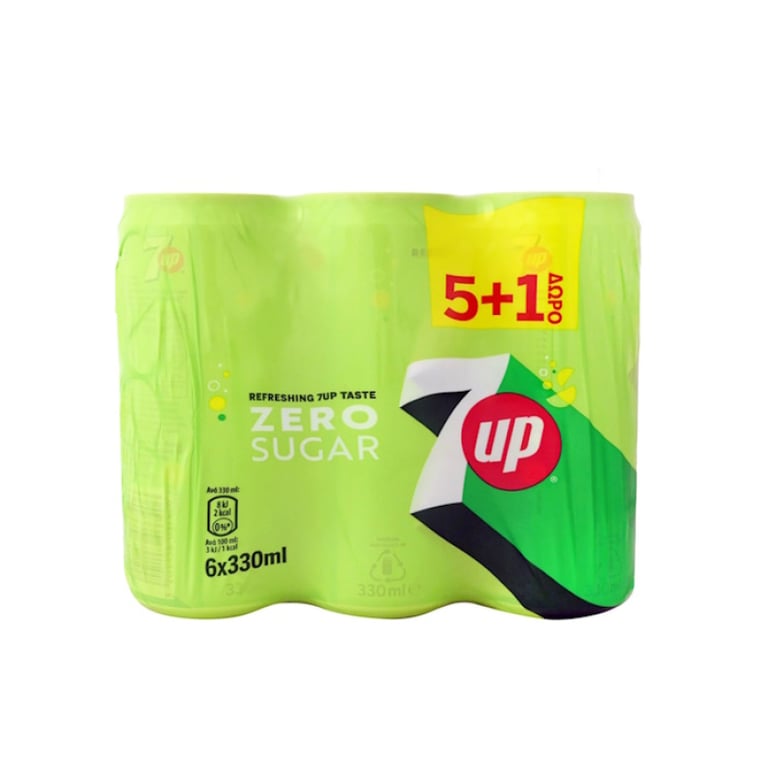 7UP Zero 330ml x5 (+1 Free)