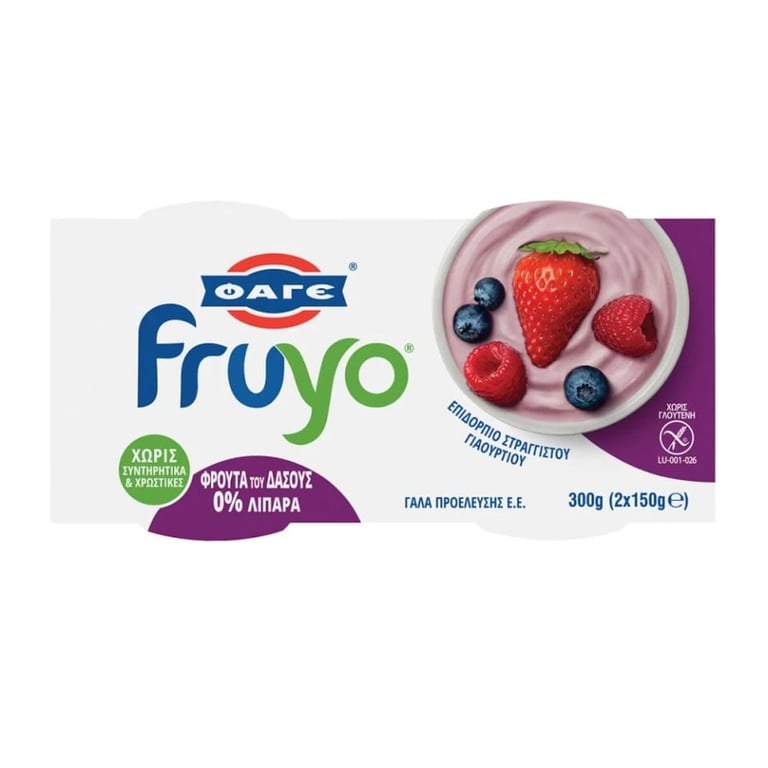 Φάγε Fage Fruyo 0% Forest Fruits Yogurt 150g x2