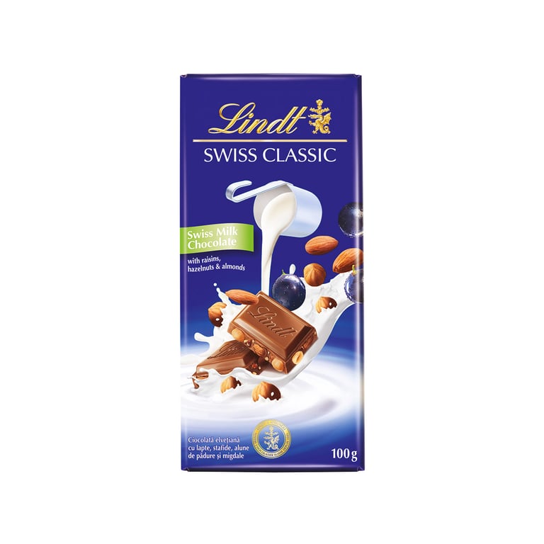 Lindt Classic Chocolate Raisin Nuts 100g