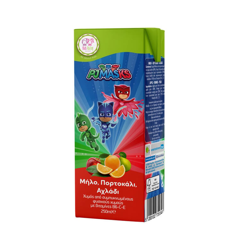 Kids PJ Masks Juice Apple Orange Pear 250ml