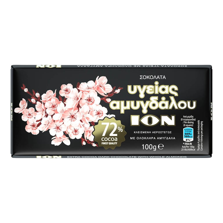 ΙΟΝ Dark Chocolate 72% Whole Almonds 100g