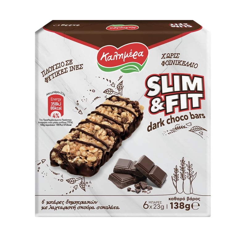 Καλημέρα Eat & Fit Bars with Milk Chocolate 6x23g