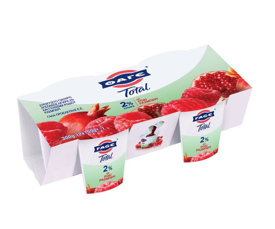 Φάγε Fage Total 2% Yogurt Pomegranate Raspberry 150g x2