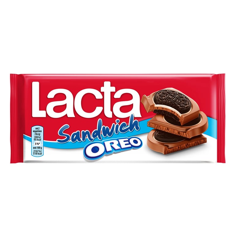 Lacta Oreo Sandwich Chocolate 92g