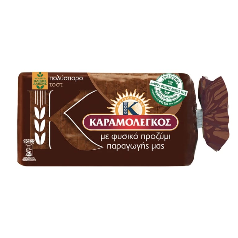 Καραμολεγκος Toast Bread Multigrain Wholemeal Mini 340g