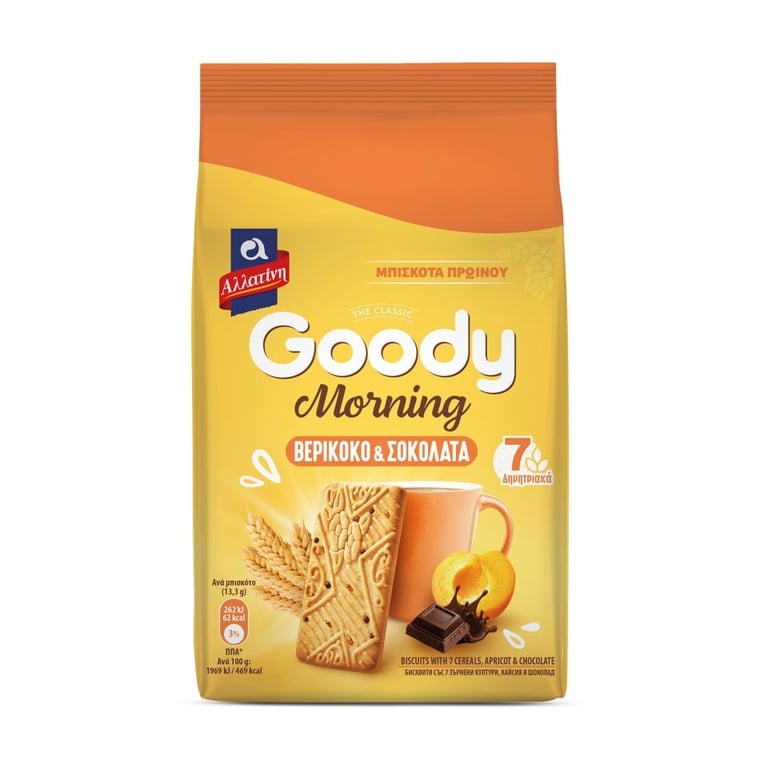 Αλλατίνη Goody Apricot Chocolate Biscuits 160g