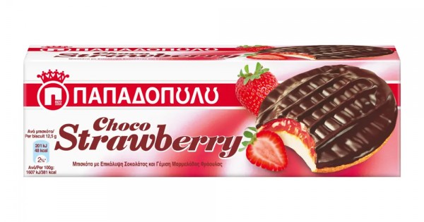 Παπαδοπούλου Choco Strawberry Biscuits 150g