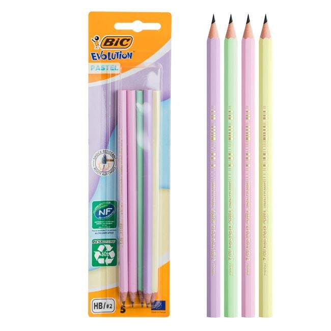 BIC Pastel Colored Pencils HB2 5pcs
