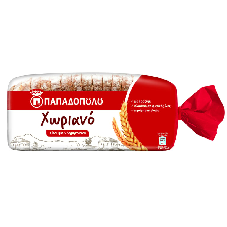 Παπαδοπούλου Village Wheat Bread with 6 Cereals 500gr