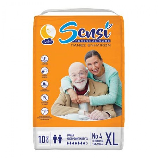 Sensi 10 Pieces Adult Open Diapers Extra Large