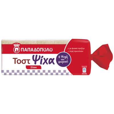 Παπαδοπούλου Wheat Toast Bread Sliced 450gr