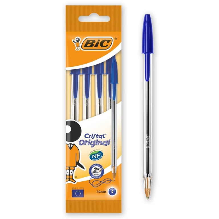 BIC Cristal Blue Pens 4pcs