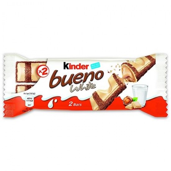 Kinder Bueno White Wafer with Milk and Hazelnut Cream