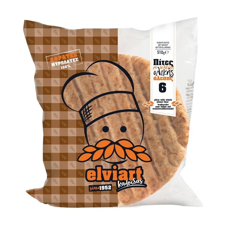Elviart Wholemeal Pita Bread 510g