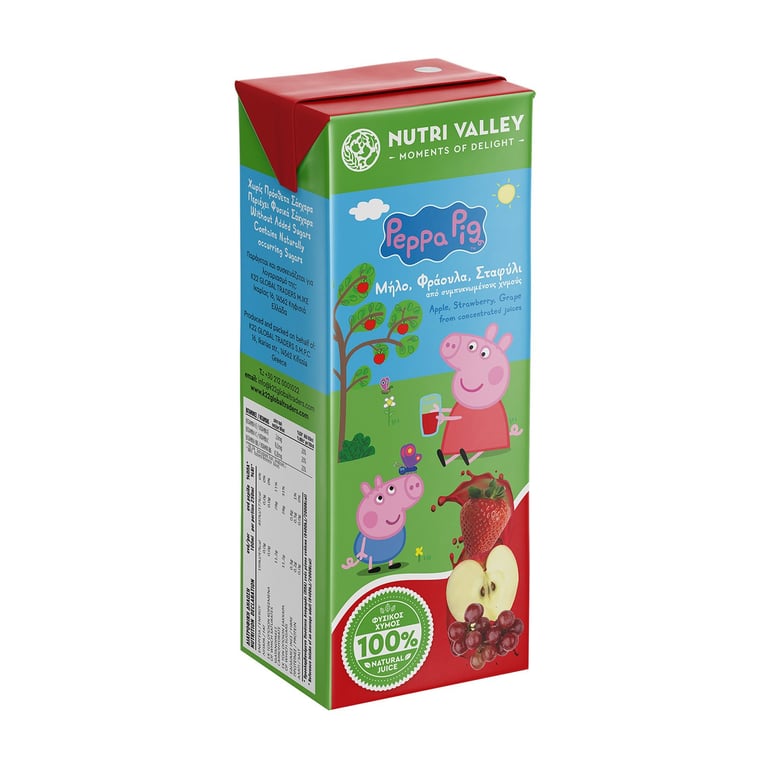 Nutri Valley Strawberry Apple Grape Juice Peppa Pig 250ml