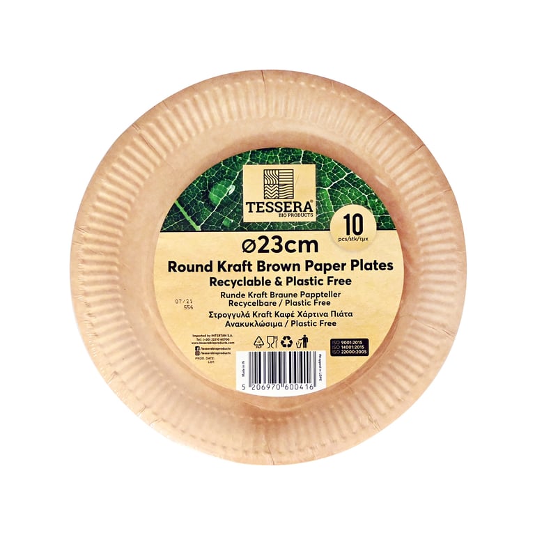 Tessera Paper Plates 23cm 10 Pieces