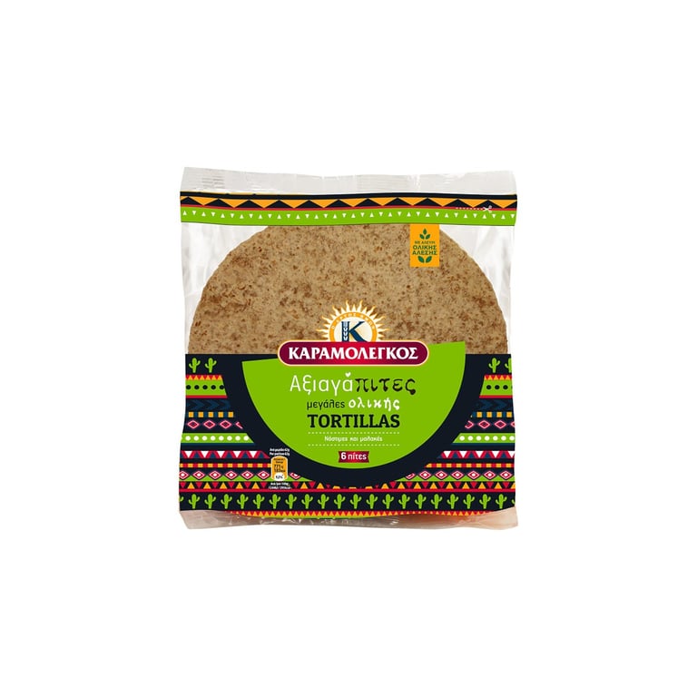 Καραμολεγκος Tortillas Wholemeal Large 6 Pieces 375g