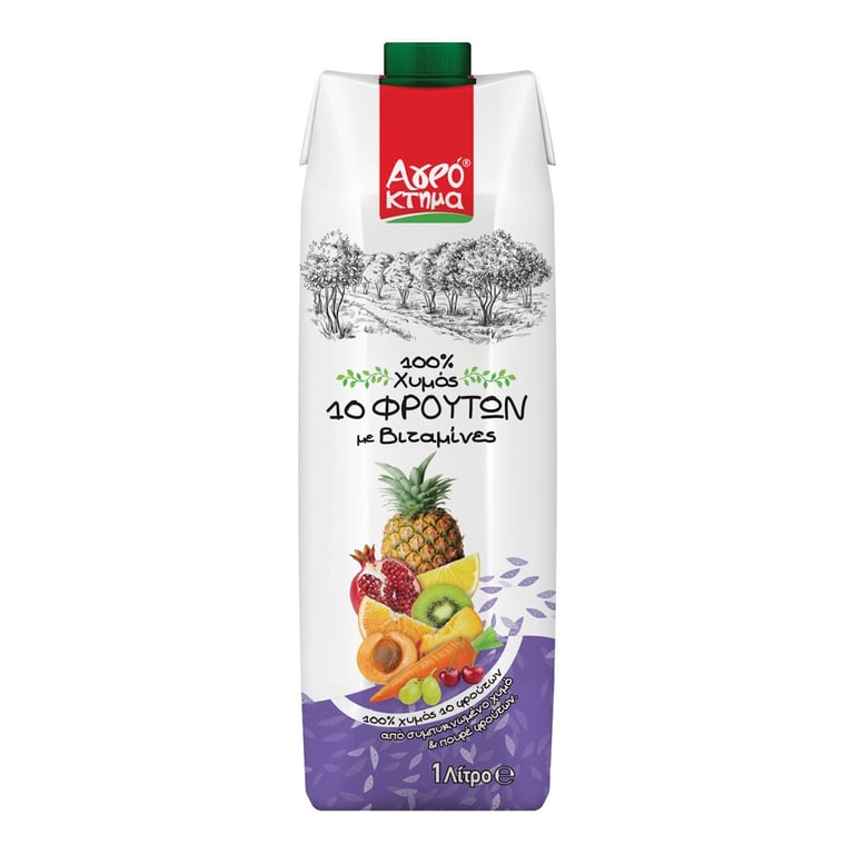 Αγρόκτημα Natural Juice 100% 10 Fruits with Vitamins 1L